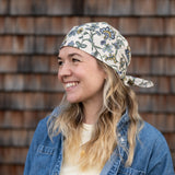 Tuch BANDANA – Flora cremeblau