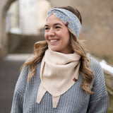 Stirnband LEO Merino – Beigeblau