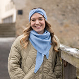 DREIECKSSCHAL Merino – Eisblau