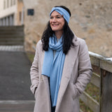 Schal UNI Merino – Eisblau